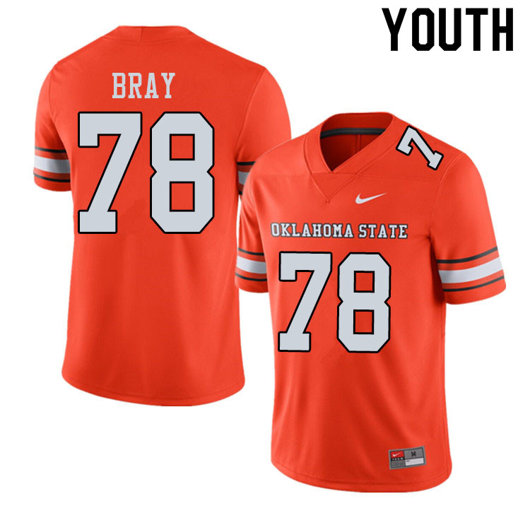 Youth #78 Bryce Bray Oklahoma State Cowboys College Football Jerseys Sale-Alternate Orange - Click Image to Close